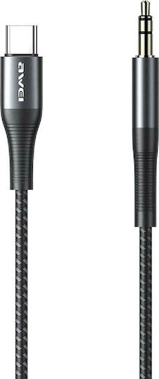 Awei Cl-116t USB 2.0 Cable USB-C male - 3.5mm Μαύρο 1m 9561