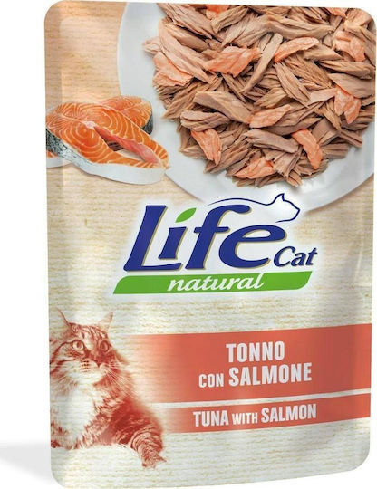 Wet Food for Adult Cats in Pouches with Tuna, Salmon and Rice Diet 70gr