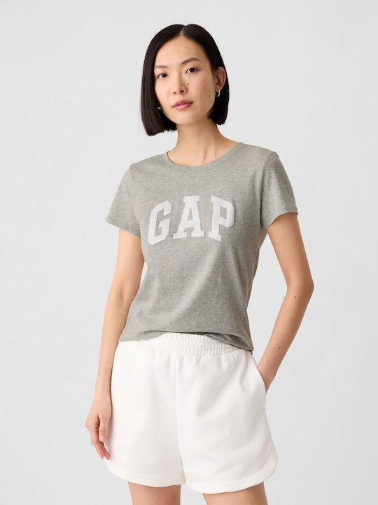 GAP Logo Дамска Тениска Цветя Heather Grey