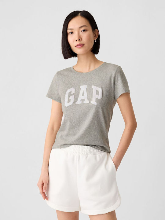 GAP Logo Damen T-shirt Blumen Heather Grey