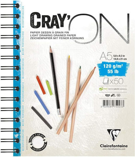 Sketch Pad Clairefontaine Cray'on A5 50 Sheets 120gr