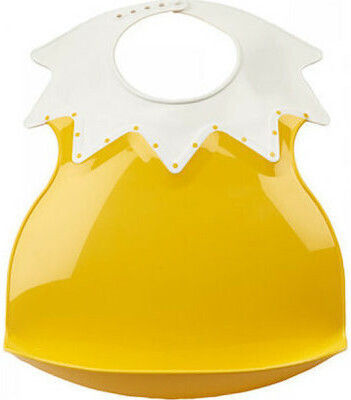 Thermobaby Arlequin Waterproof Bib Plastic with Button & Pocket Yellow for 4 m+