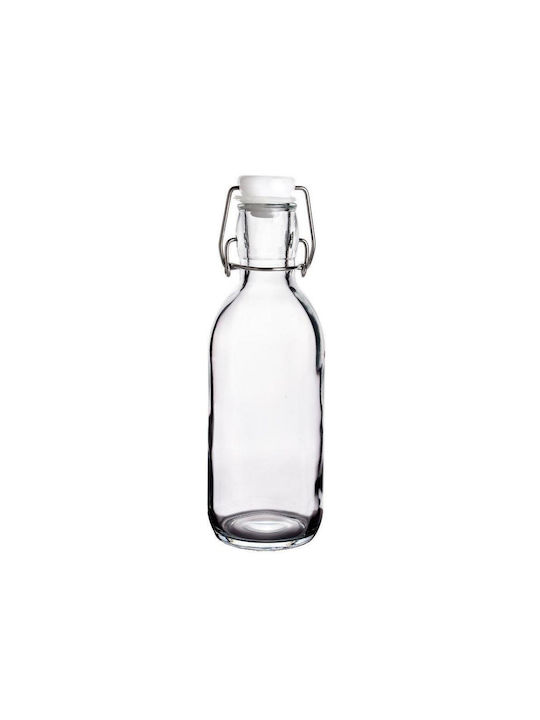 Max Home Μπουκάλι Νερού Γυάλινο με Κλιπ 500ml