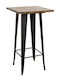 Tisch Bar für kleine Außenbereiche Stabil Texas Black Checkmate 60x60x103cm