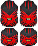 Autoline Set of Front and Rear Mats 4pcs from Rubber Black / Red