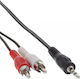 InLine Καλώδιο Ήχου 3.5mm male - 2x RCA male Μαύρο 5m 89930