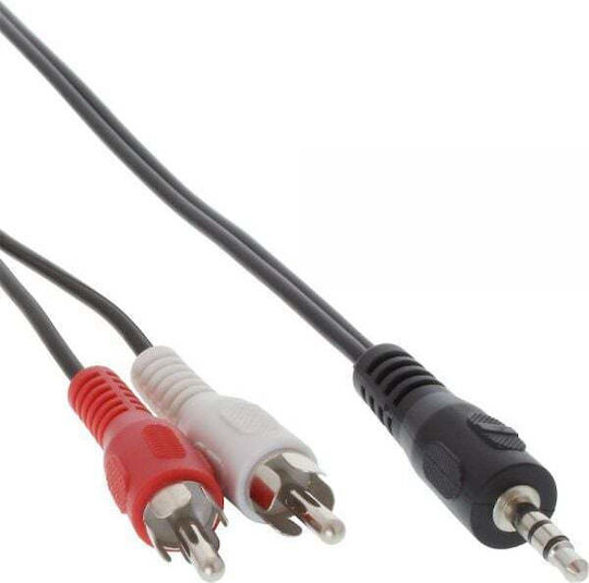 InLine Καλώδιο Ήχου 3.5mm male - 2x RCA male Μαύρο 5m 89930