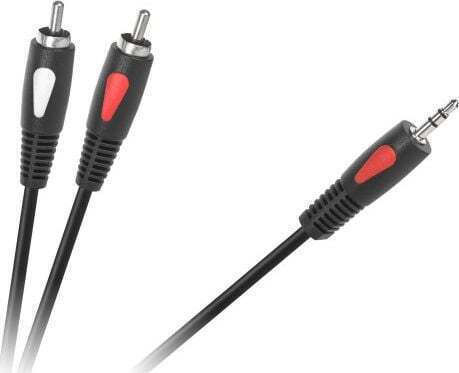 Cabletech Cabletech 3.5mm Male to 2x RCA Male Audio Cable Black 5m