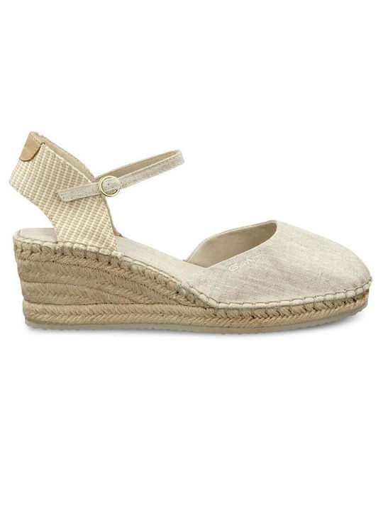 Gant Platforme dama în stil espadrile Bej