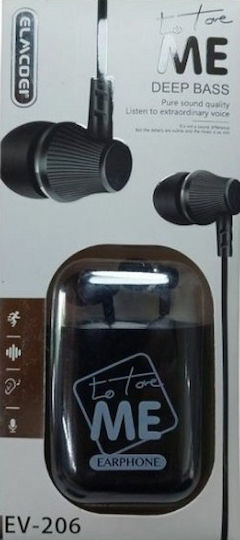 EV-206 In-ear Handsfree Earphones with 3.5mm Jack Black