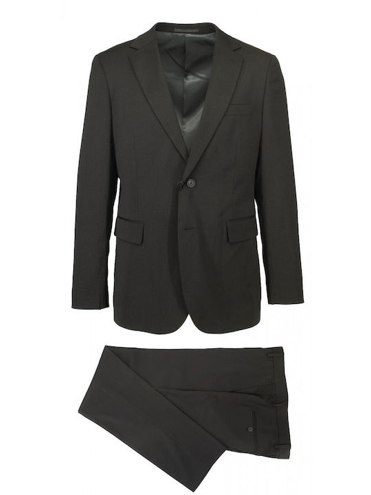 New York Tailors Ανδρικό Κοστούμι με Κανονική Εφαρμογή Black