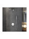 Karag Artemis Built-in Mixer, Hand Shower & Shower Head Set for Shower 2 Exits Inox Satinato