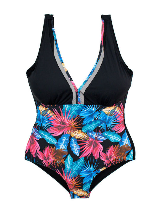 Bonito One-Piece Swimsuit Floral Black