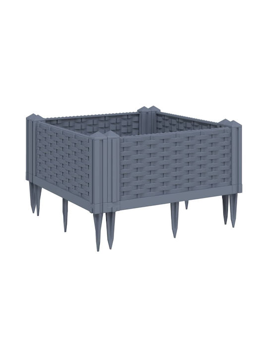 vidaXL Ζαρντινιέρα Πλαστική Γκρι 42.5x42.5x28.5εκ.