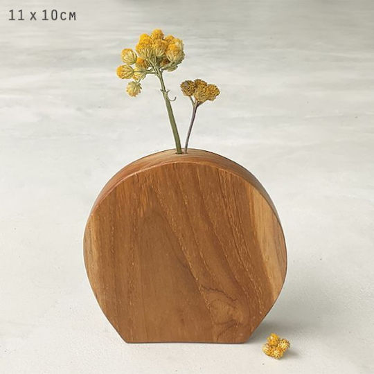 Synchronia Wooden Vase Diameter 10cm x Height 10.5cm