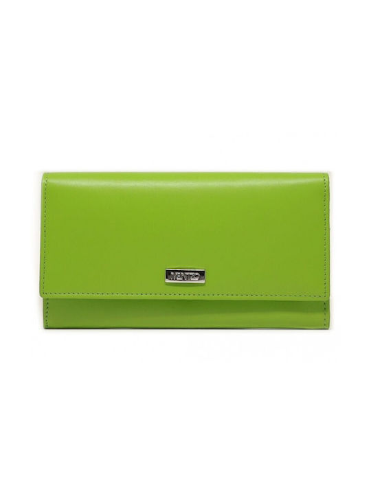 Mentzo Μεγάλο Δερμάτινο Γυναικείο Πορτοφόλι με RFID Πράσινο