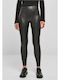 Frauen Leggings Glänzend & Hochgeschnitten Sparklingblack