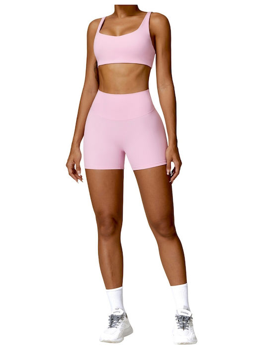 Amor Amor Set Women's Leggings Shorts Pink