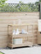 vidaXL Wooden Kitchen Trolley 3 Tiers Beige 101x40x100cm