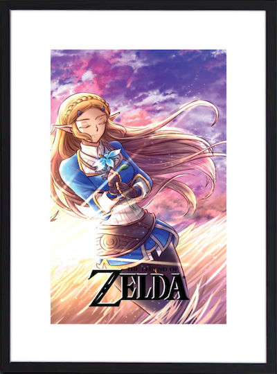Walls Παιδικό Κάδρο Princess Zelda με Μαύρη Κορνίζα από Ξύλο με Φωτισμό 30x40εκ.