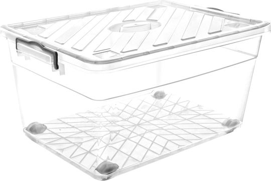 Violet Design Kunststoff Aufbewahrungsbox mit Räder und Deckel 40lt