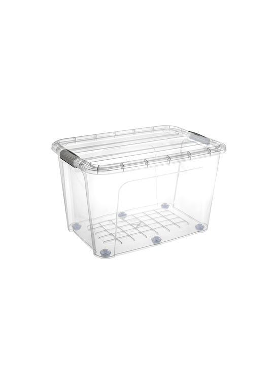Violet Design Plastic Cutie de Depozitare cu Roți și Capac Transparent 70x49x42cm 1buc