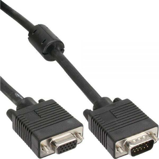 InLine Cablu VGA - VGA femelă Negru 3m (17743B)
