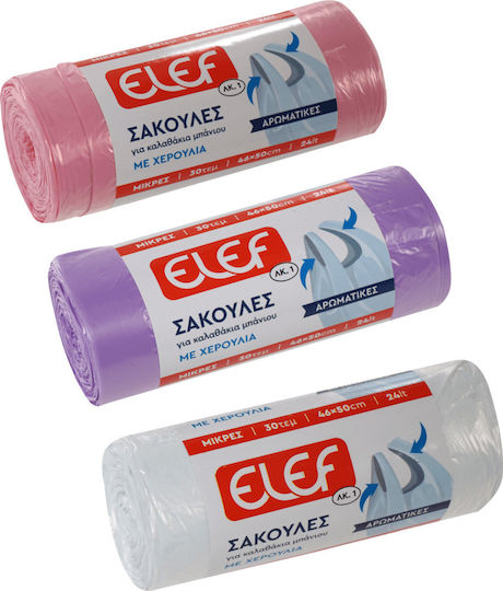 Elef Aromatische Müllbeutel Kapazität 24Es mit Griffen 46x50cm 30Stück Bunte