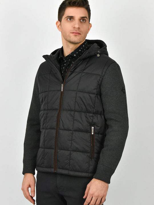 Shutton Blue Herren Jacke Leder Schwarz