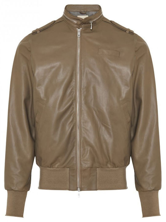 Giorgio Brato Herren Jacke Leder Beige