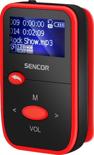 Sencor MP3 Player (8GB) με Οθόνη LCD 1.1" Κόκκινο SFP 4408RD