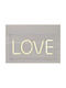 Semn decorativ I-total din plastic acrilic 23x13 cm, lumină neon LED, Love Xl2762