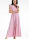 Awama Dress with Ruffle Pink