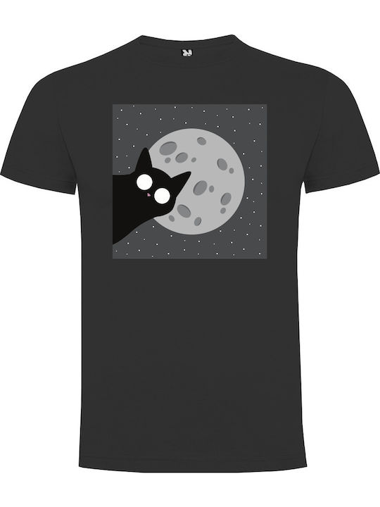 Tshirtakias Moon Cat T-shirt Black