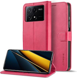 Xiaomi Poco X6 Pro Leather Texture Cowhide Phone Case Red Xiaomi Poco X6 Pro Leather Texture Cowhide Phone Case Red