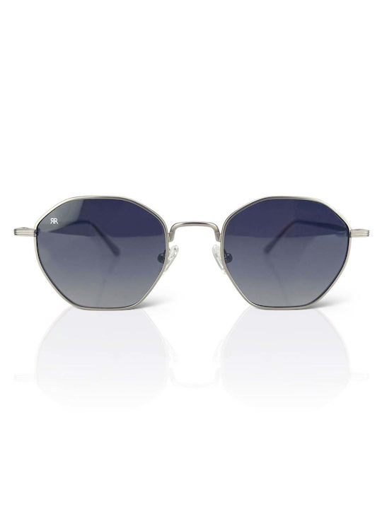 Red Raven Sunglasses with Silver Metal Frame and Blue Gradient Mirror Lens 48066647523662