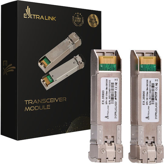 Extralink Sfp+ 10g 2-pack Sfp+ Module 10gbps Lc Upc 1310nm 10km Single Mode Dom