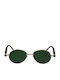 Kuboraum Unisex Sunglasses with Gold Metal Frame and Green Mirror Lens