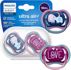 Philips Ultra Air Πιπίλες Σιλικόνης με Θήκη για 18+ μηνών 2τμχ Philips Ultra Air Πιπίλες Σιλικόνης με Θήκη για 18+ μηνών 2τμχ