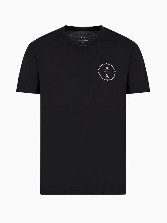 Armani Exchange T-shirt Bărbătesc cu Mânecă Scurtă Black