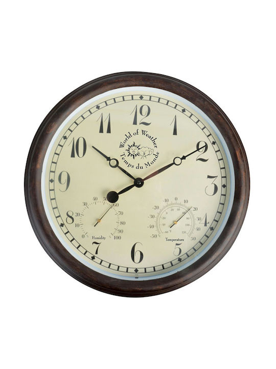Esschert Design Antique Wall Clock Plastic Bronze Ø38.3cm