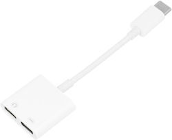 Adaptor Dispozitiv Redare Muzică Hf Încărcare Simultană Tip-c Alb Adaptor Dispozitiv Redare Muzică Hf Încărcare Simultană Tip-c Alb