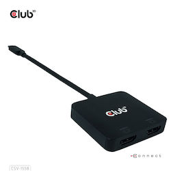 Club3D Stație de andocare cu USB-C HDMI/DisplayPort 4K PD (CSV-1558)