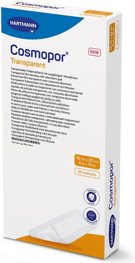 Cosmopor Transparent Διαφανές Επίθεμα Μεμβράνης Γάζα 10x25cm 25τμχ