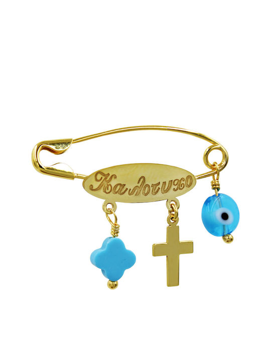 Child's Safety Pin Charm, Gold 9k P1071