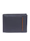 Leather Men's Wallet Classic with RFID Blue