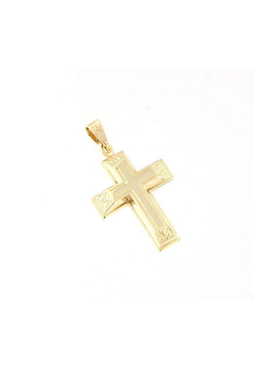 Herren Gold Kreuz K9 Glänzende Oberfläche