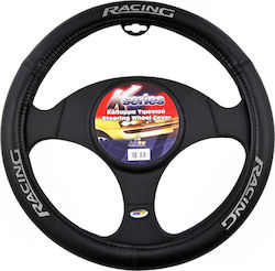 Autoline Auto-Lenkradabdeckung Racing mit Durchmesser 38cm aus Kunstleder Schwarz mit Gray Naht