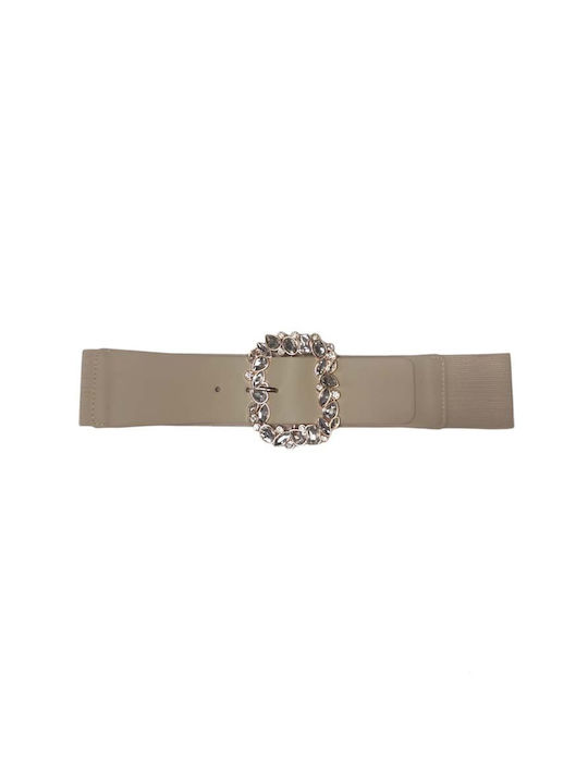 Baroque Elastic Women's Belt Beige