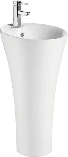 Vinci Curve Slim Επικαθήμενος Νιπτήρας Πορσελάνης 42x42x83cm Λευκός Vinci Curve Slim Επικαθήμενος Νιπτήρας Πορσελάνης 42x42x83cm Λευκός